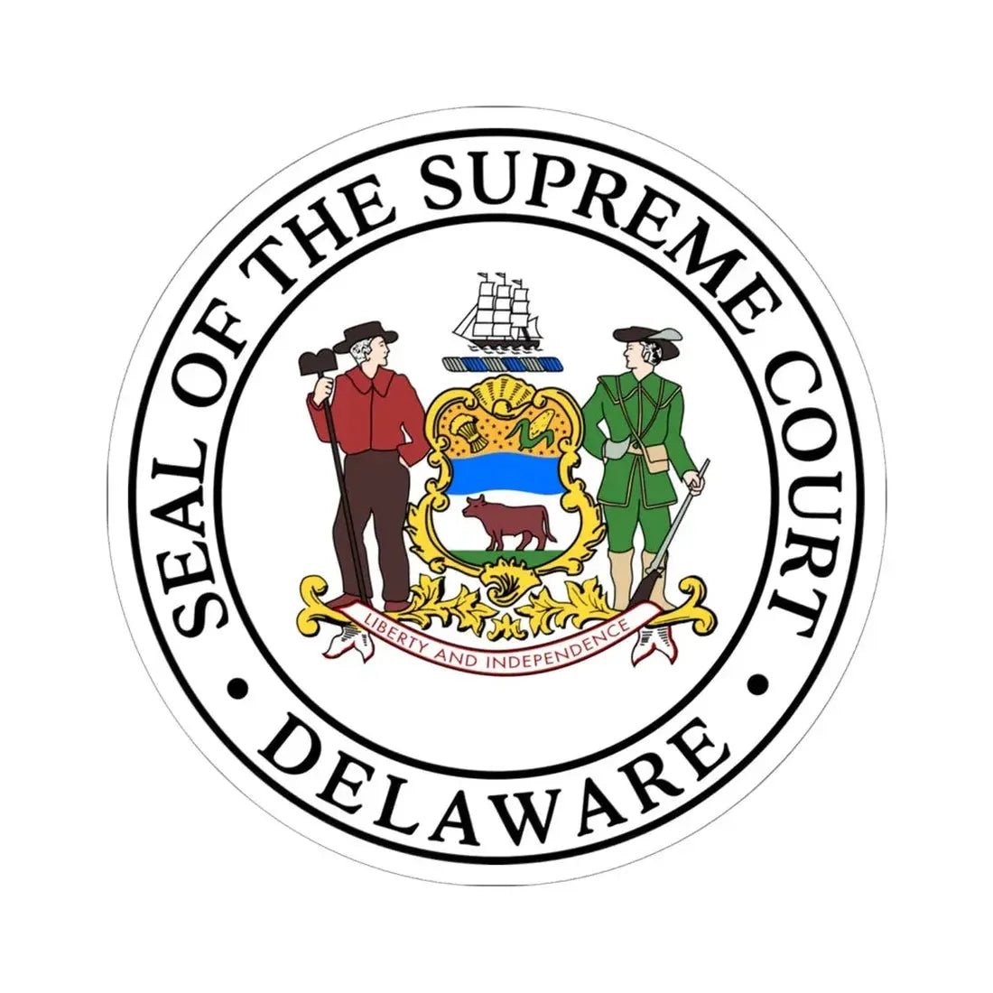 Supreme Court of Delaware - STICKER Vinyl Kiss-Cut Decal 6 Inch White - The Sticker Space