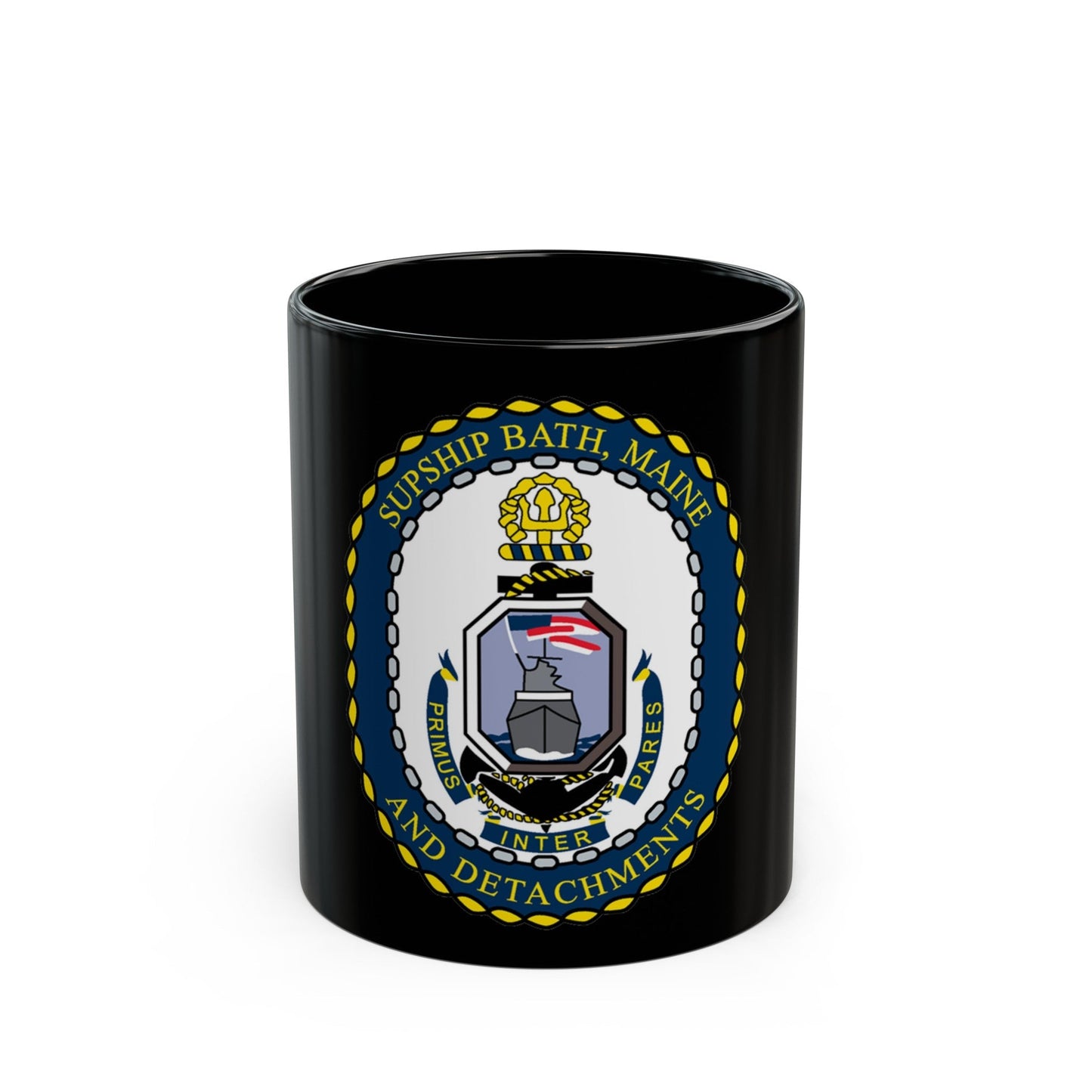 SUPSHIP Bath ME Detach (U.S. Navy) Black Coffee Mug-11oz-The Sticker Space