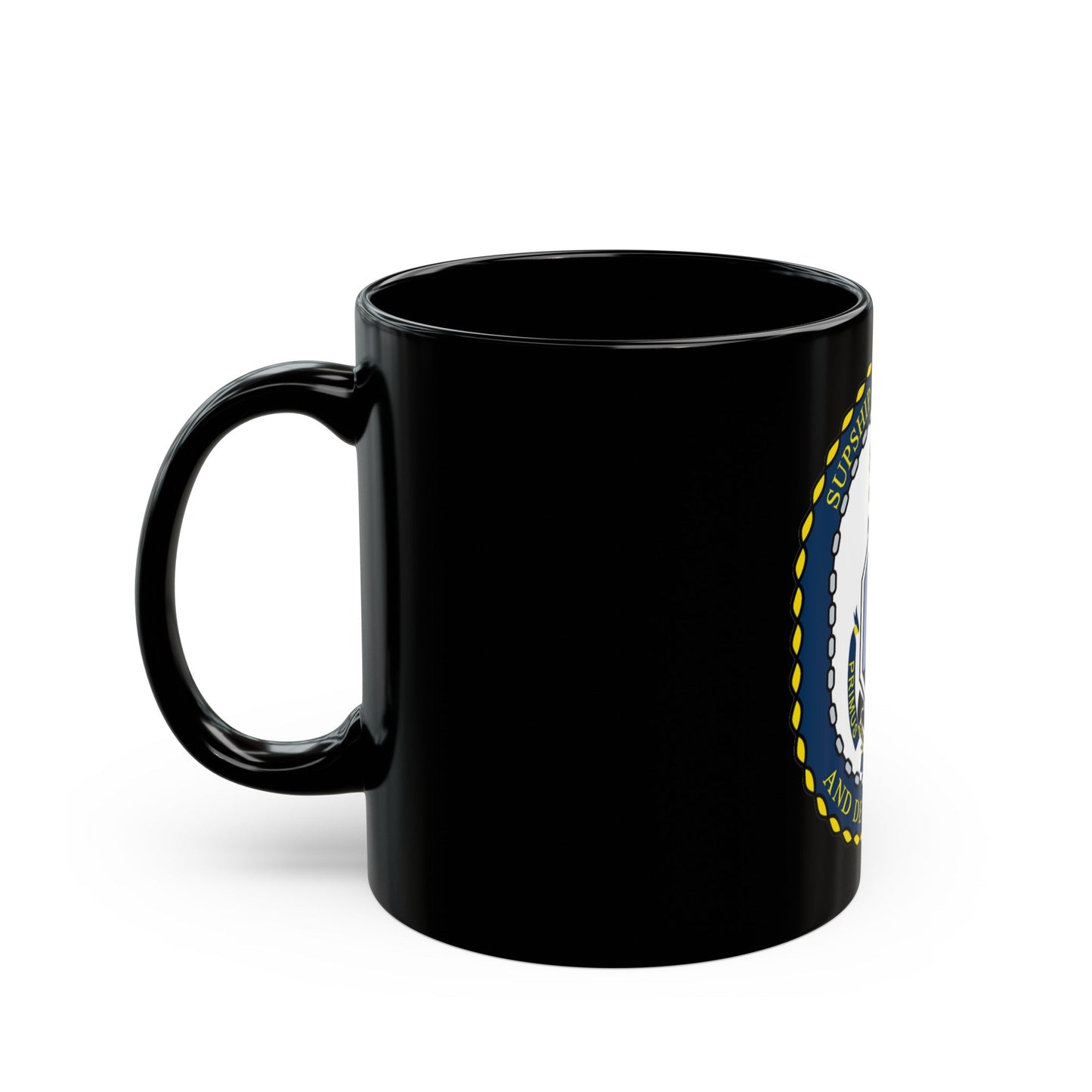 SUPSHIP Bath ME Detach (U.S. Navy) Black Coffee Mug-The Sticker Space