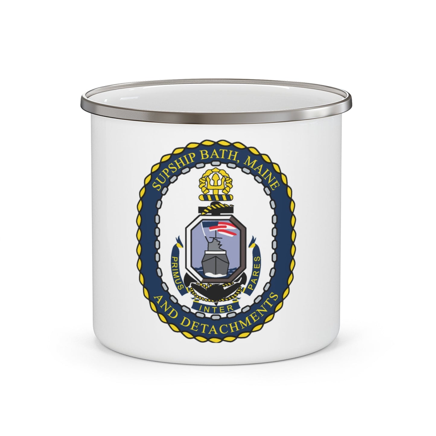 SUPSHIP Bath ME Detach (U.S. Navy) Enamel Mug 12oz-12oz-The Sticker Space