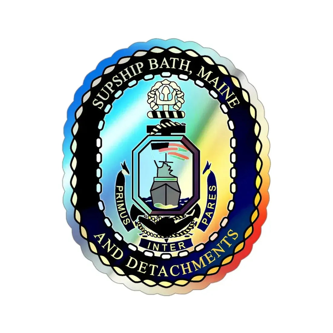 SUPSHIP Bath ME Detach (U.S. Navy) Holographic STICKER Die-Cut Vinyl Decal 3 Inch Holographic - The Sticker Space