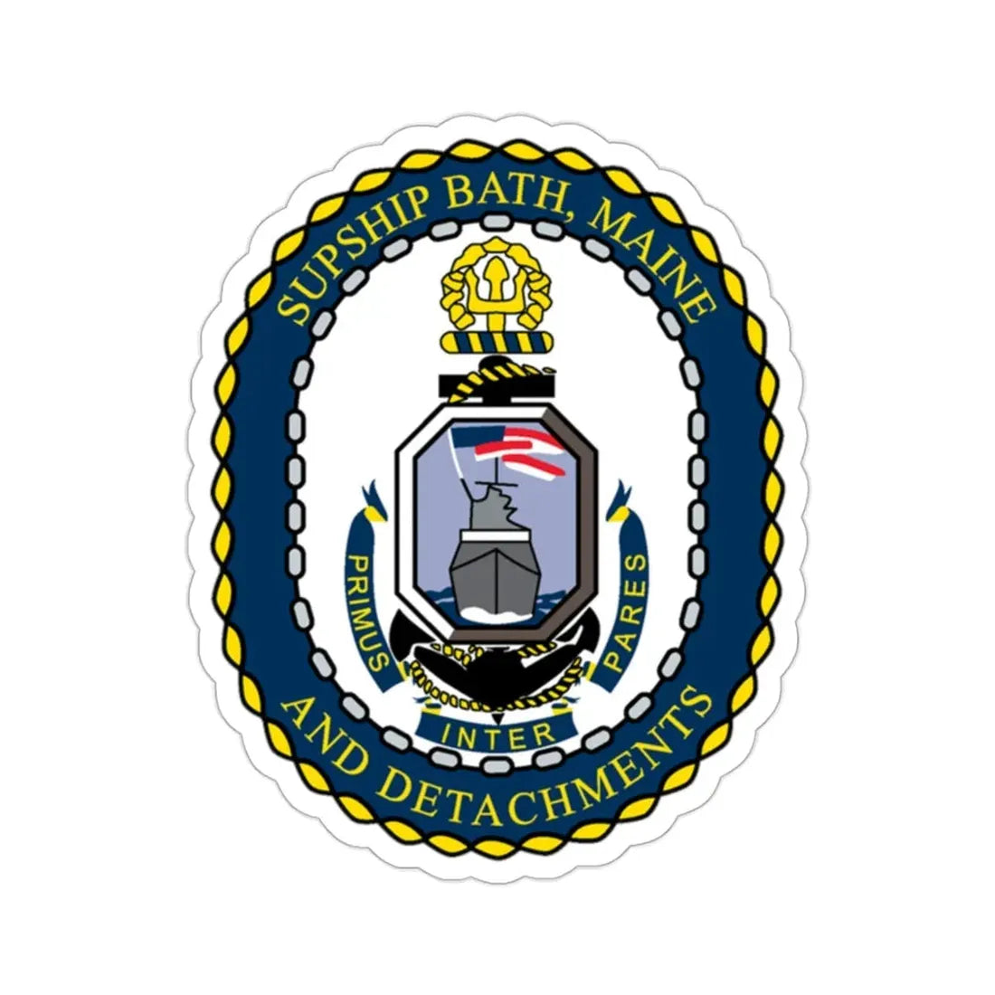 SUPSHIP Bath ME Detach (U.S. Navy) STICKER Vinyl Die-Cut Decal 2 Inch - The Sticker Space