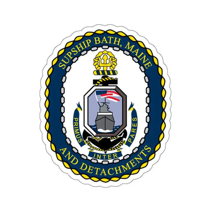 SUPSHIP Bath ME Detach (U.S. Navy) STICKER Vinyl Kiss-Cut Decal 4 Inch White - The Sticker Space