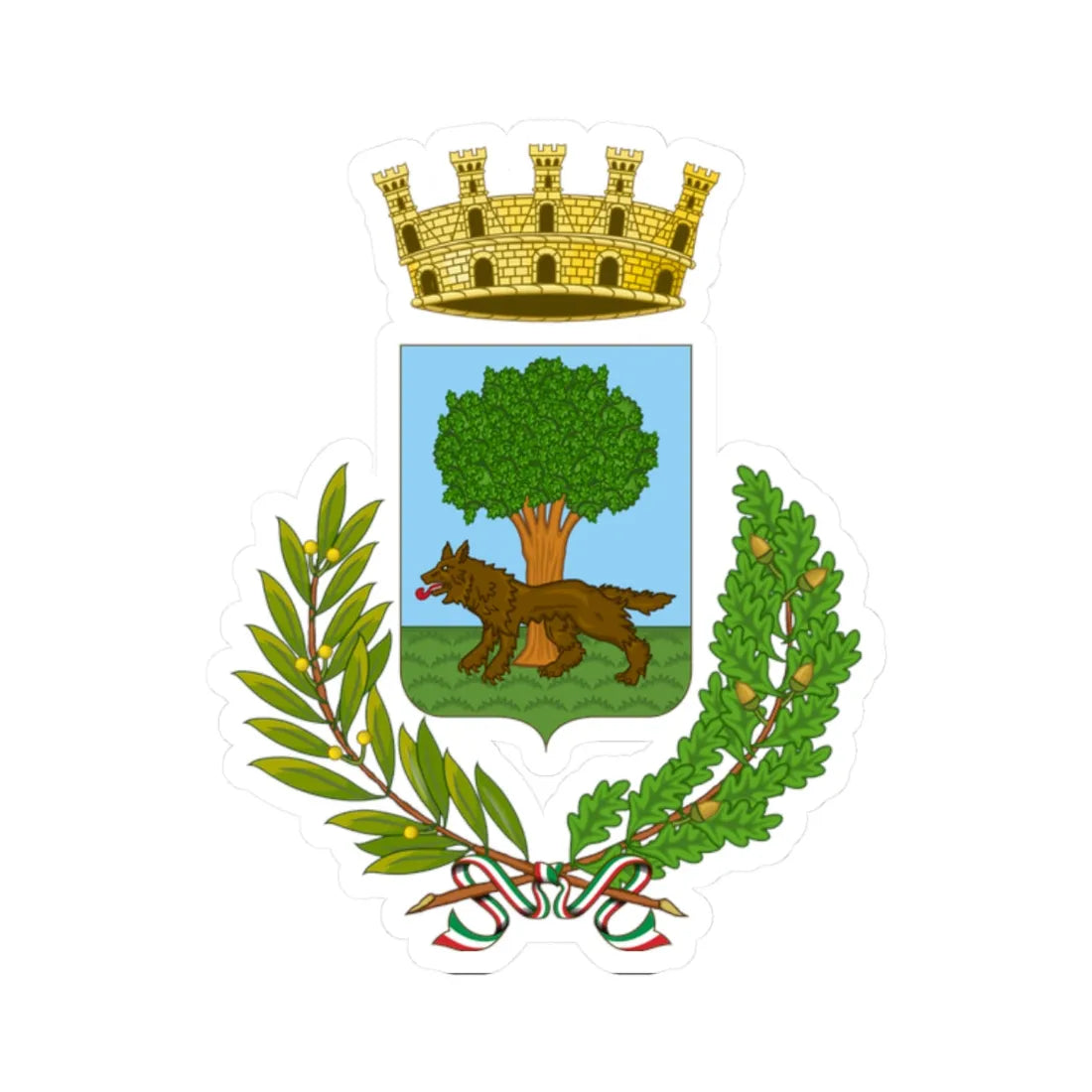 Surbo-Stemma (Italy) (Coat of Arms) STICKER Vinyl Kiss-Cut Decal 2 Inch White - The Sticker Space