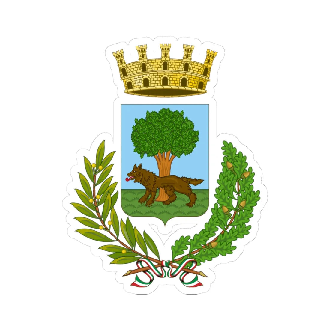 Surbo-Stemma (Italy) (Coat of Arms) STICKER Vinyl Kiss-Cut Decal 3 Inch White - The Sticker Space