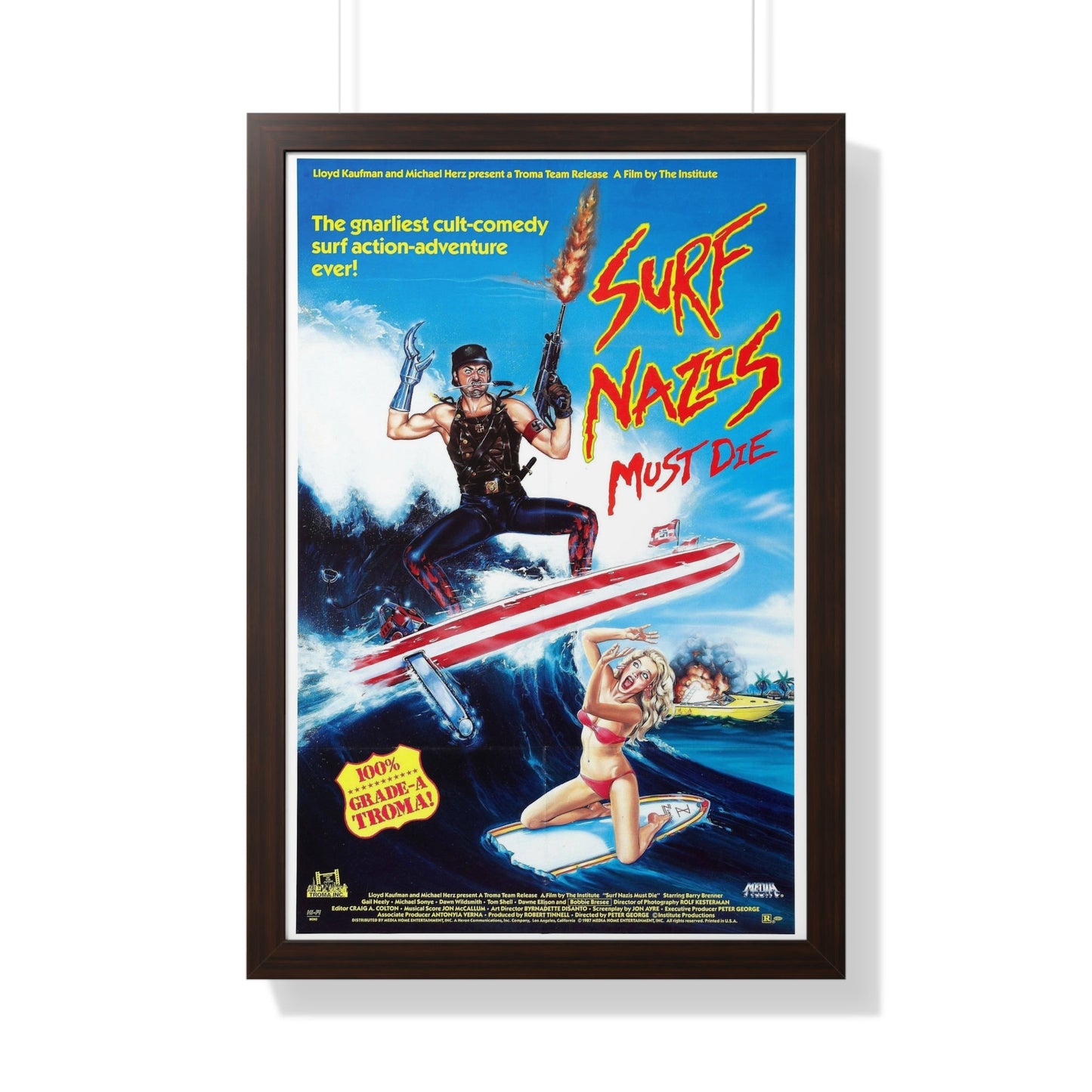 SURF NAZI'S MUST DIE 1987 - Framed Movie Poster-20" x 30"-The Sticker Space