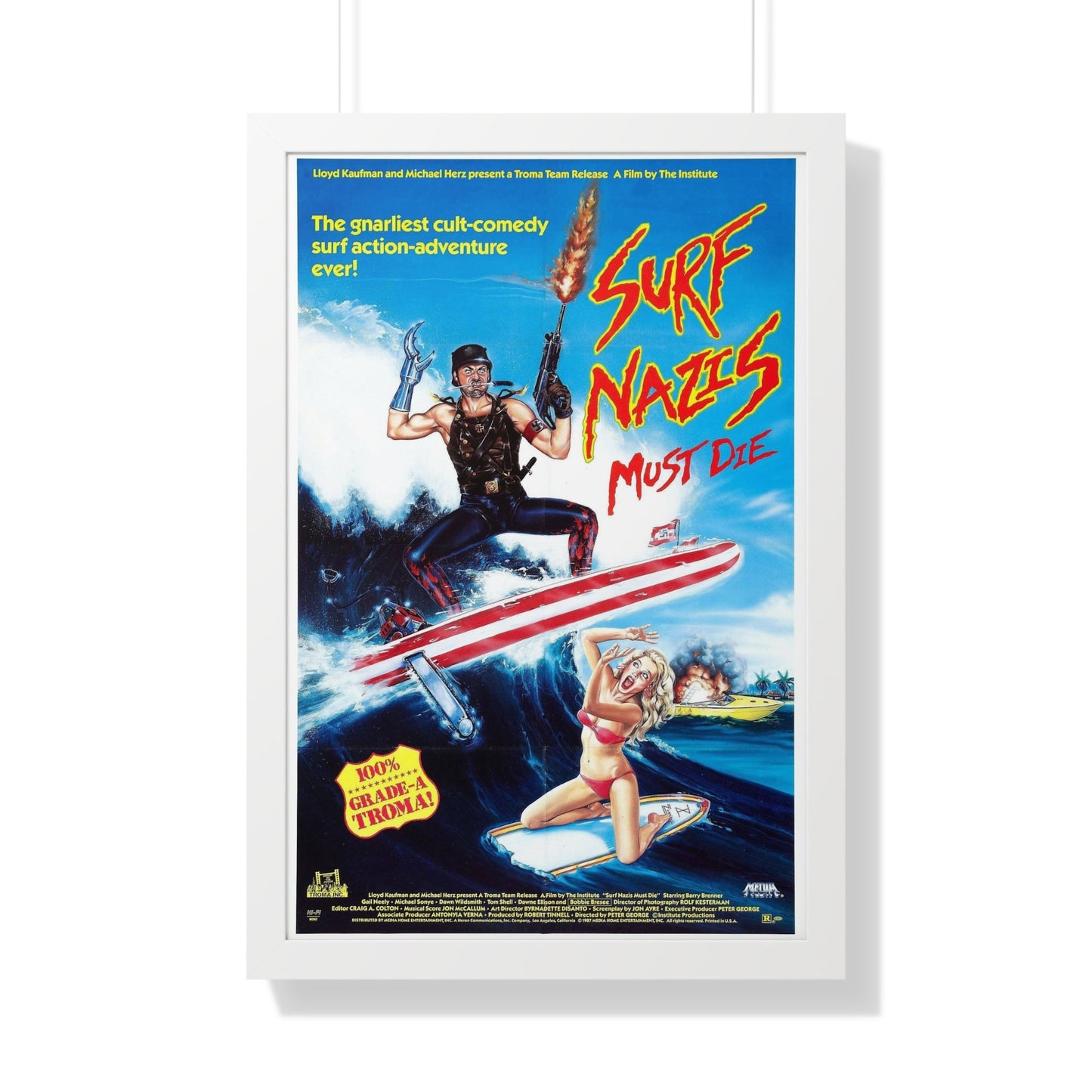 SURF NAZI'S MUST DIE 1987 - Framed Movie Poster-20" x 30"-The Sticker Space