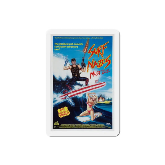 Surf Nazis Must Die 1987 Movie Poster Refrigerator Magnet 2 Inch - The Sticker Space