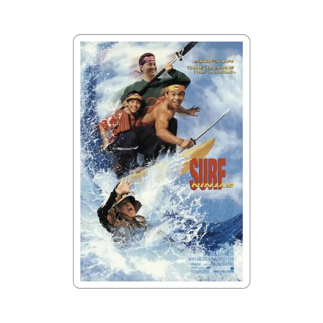 Surf Ninjas 1993 Movie Poster STICKER Vinyl Die-Cut Decal 4 Inch - The Sticker Space