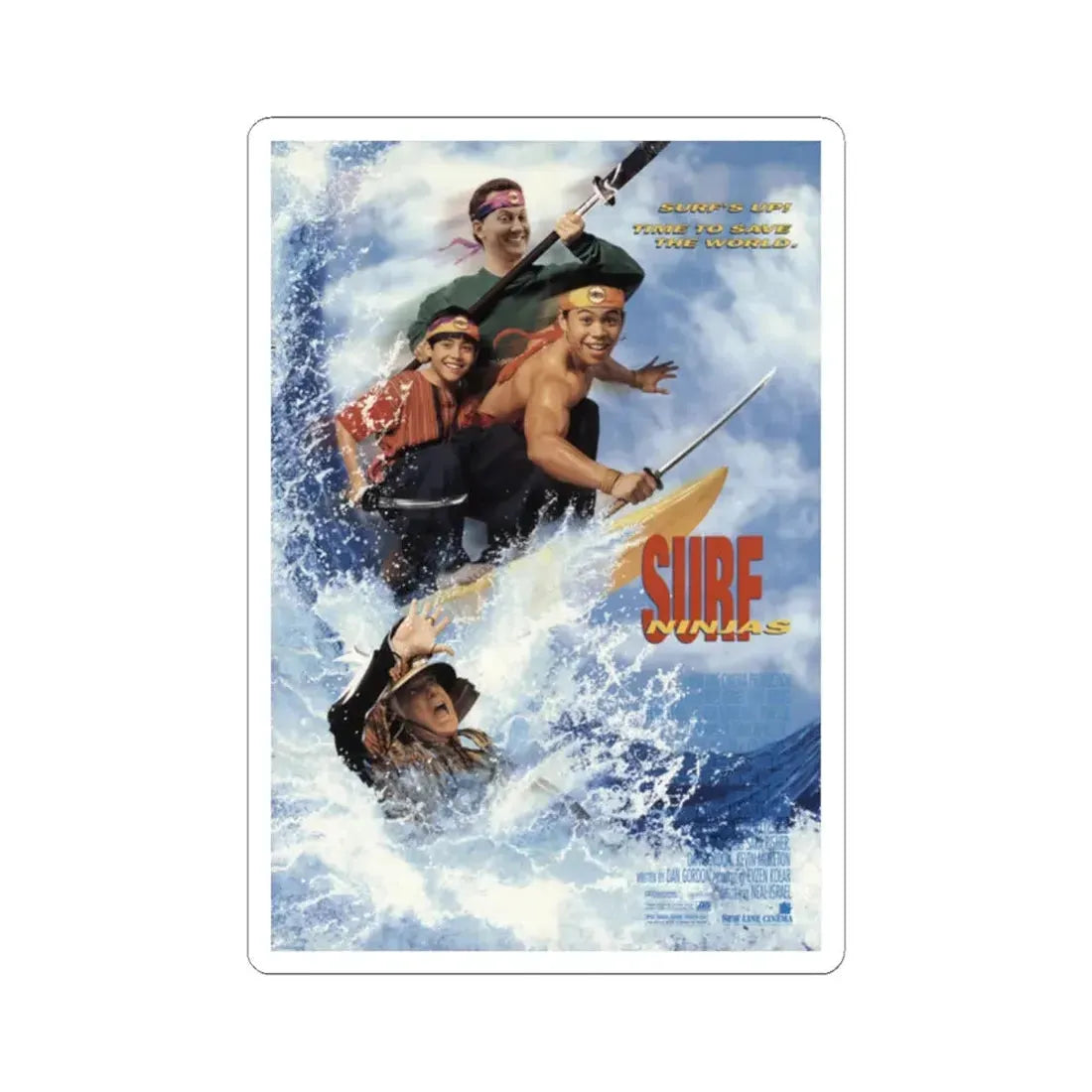 Surf Ninjas 1993 Movie Poster - STICKER Vinyl Kiss-Cut Decal 2 Inch White - The Sticker Space