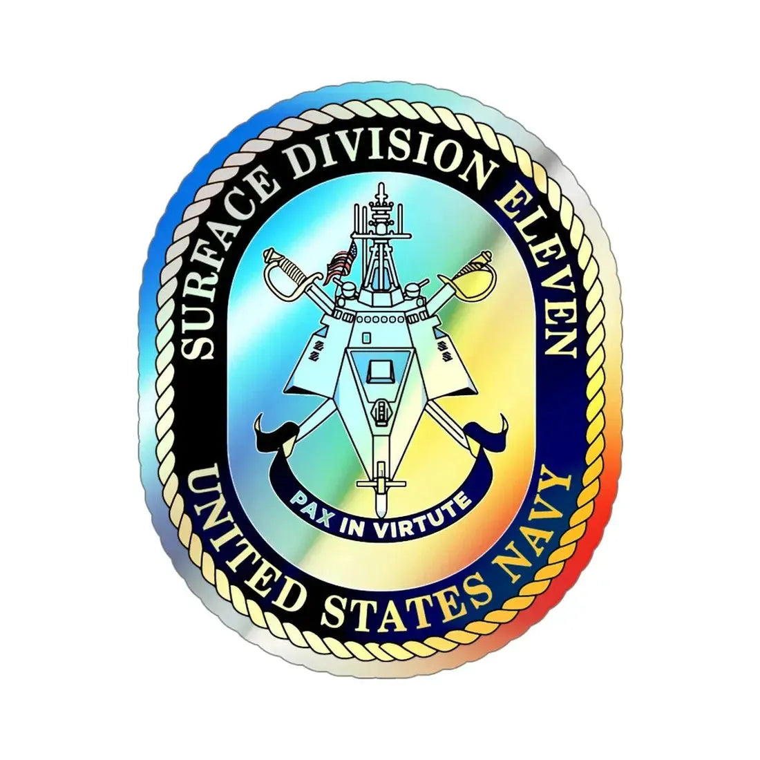 Surface DIV 11 USN (U.S. Navy) Holographic STICKER Die-Cut Vinyl Decal 6 Inch Holographic - The Sticker Space