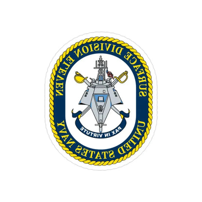 Surface DIV 11 USN (U.S. Navy) REVERSE PRINT Transparent Die-Cut STICKER 2 Inch Die-Cut Transparent - The Sticker Space