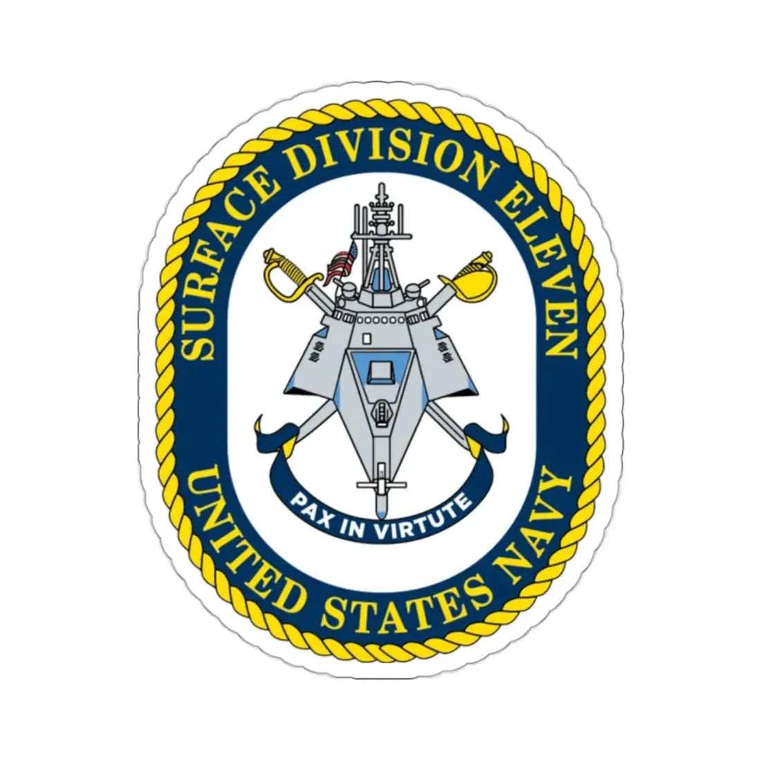 Surface DIV 11 USN (U.S. Navy) STICKER Vinyl Kiss-Cut Decal 2 Inch White - The Sticker Space