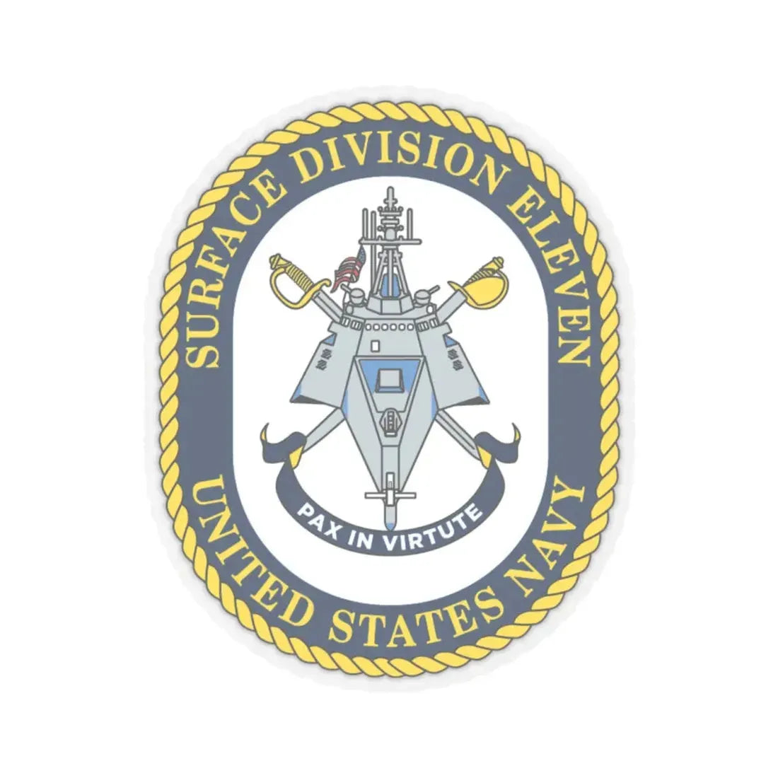 Surface DIV 11 USN (U.S. Navy) STICKER Vinyl Kiss-Cut Decal 4 Inch Transparent - The Sticker Space