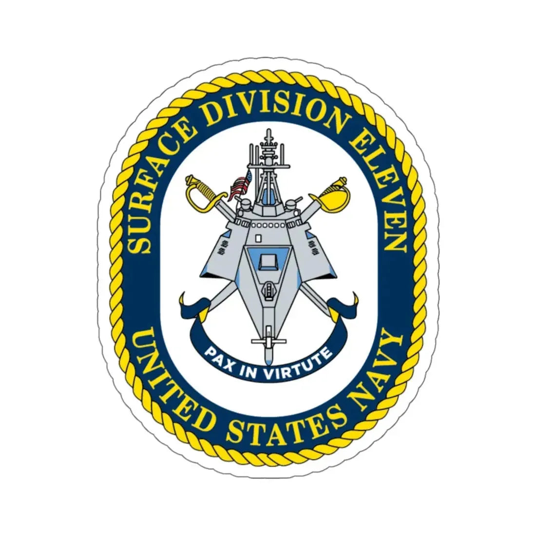 Surface DIV 11 USN (U.S. Navy) STICKER Vinyl Kiss-Cut Decal 6 Inch White - The Sticker Space