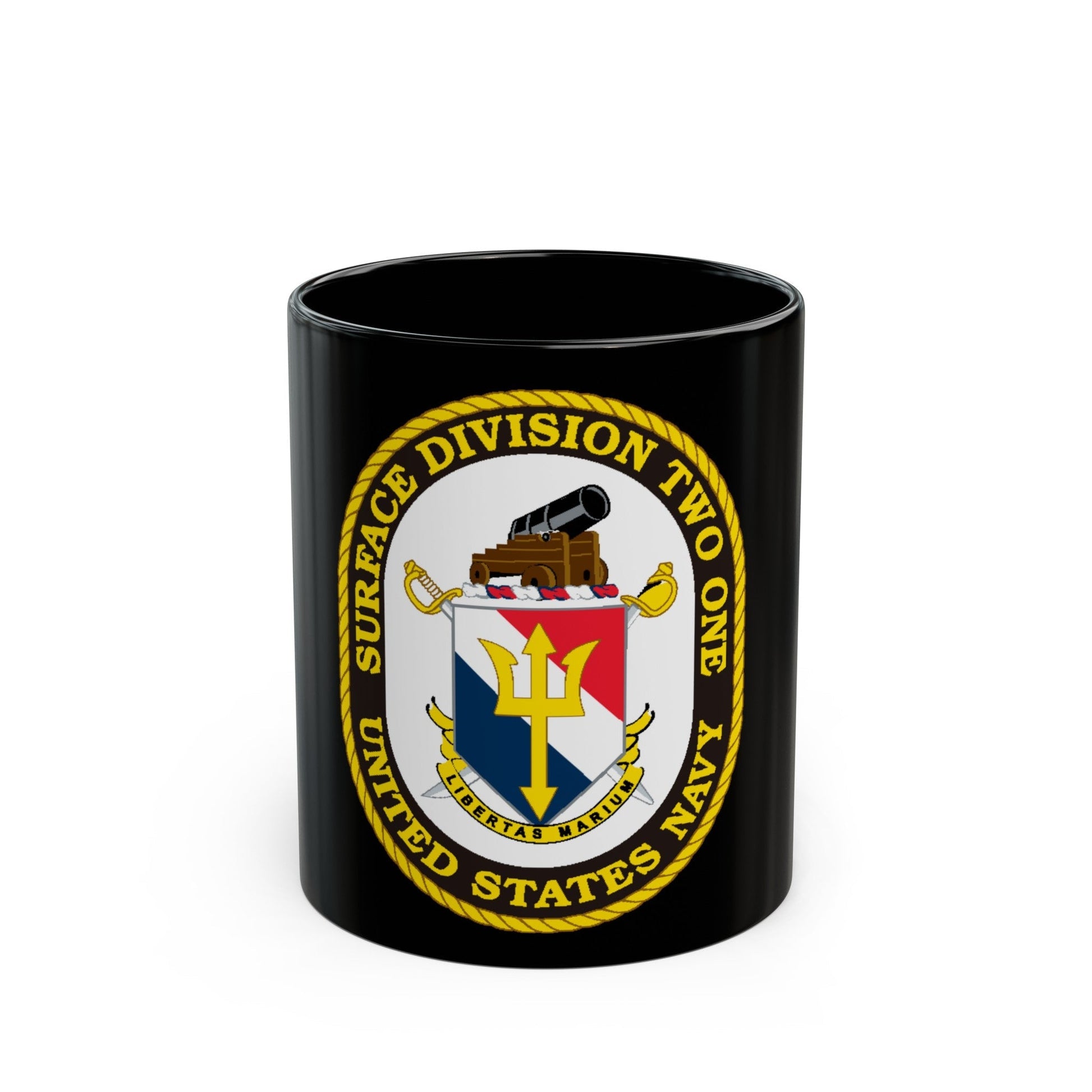 SURFACE DIVISION TWO ONE (U.S. Navy) Black Coffee Mug-11oz-The Sticker Space