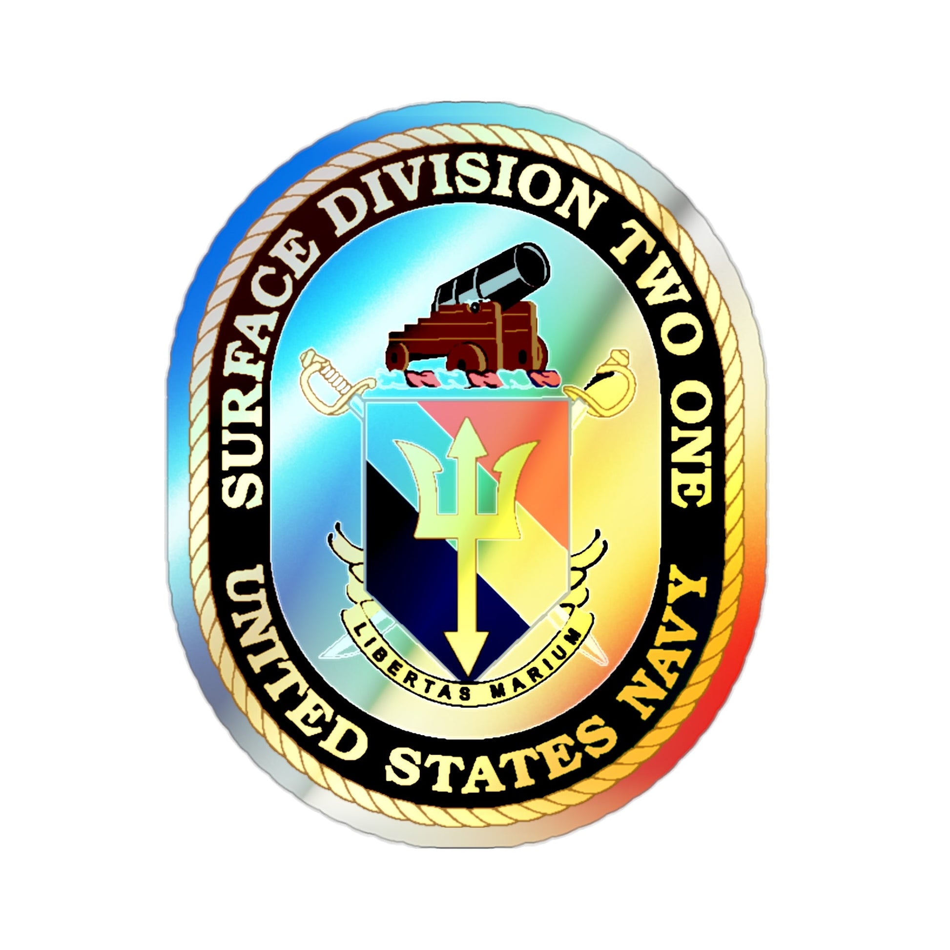 SURFACE DIVISION TWO ONE (U.S. Navy) Holographic STICKER Die-Cut Vinyl Decal-2 Inch-The Sticker Space