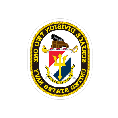 SURFACE DIVISION TWO ONE (U.S. Navy) REVERSE PRINT Transparent STICKER-2" × 2"-The Sticker Space