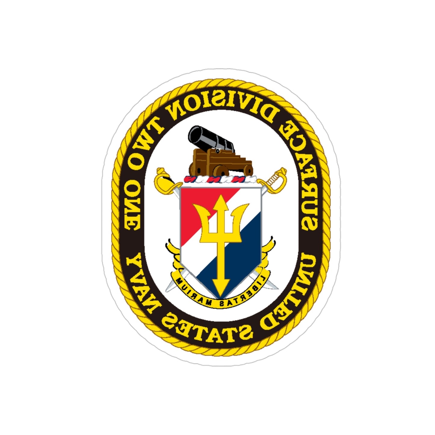 SURFACE DIVISION TWO ONE (U.S. Navy) REVERSE PRINT Transparent STICKER-4 Inch-The Sticker Space