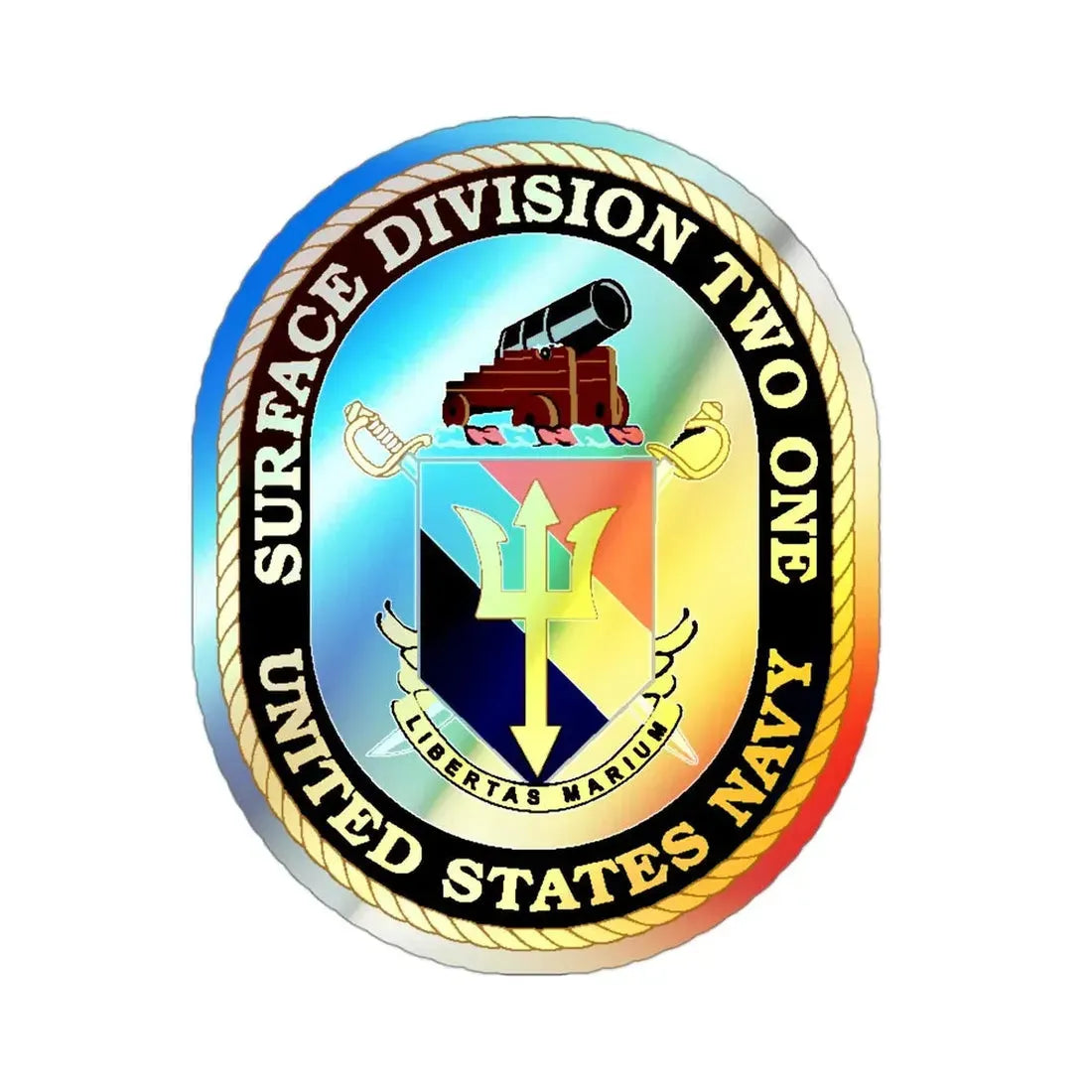 SURFACE DIVISION TWO ONE (U.S. Navy) Holographic STICKER Die-Cut Vinyl Decal 3 Inch Holographic - The Sticker Space