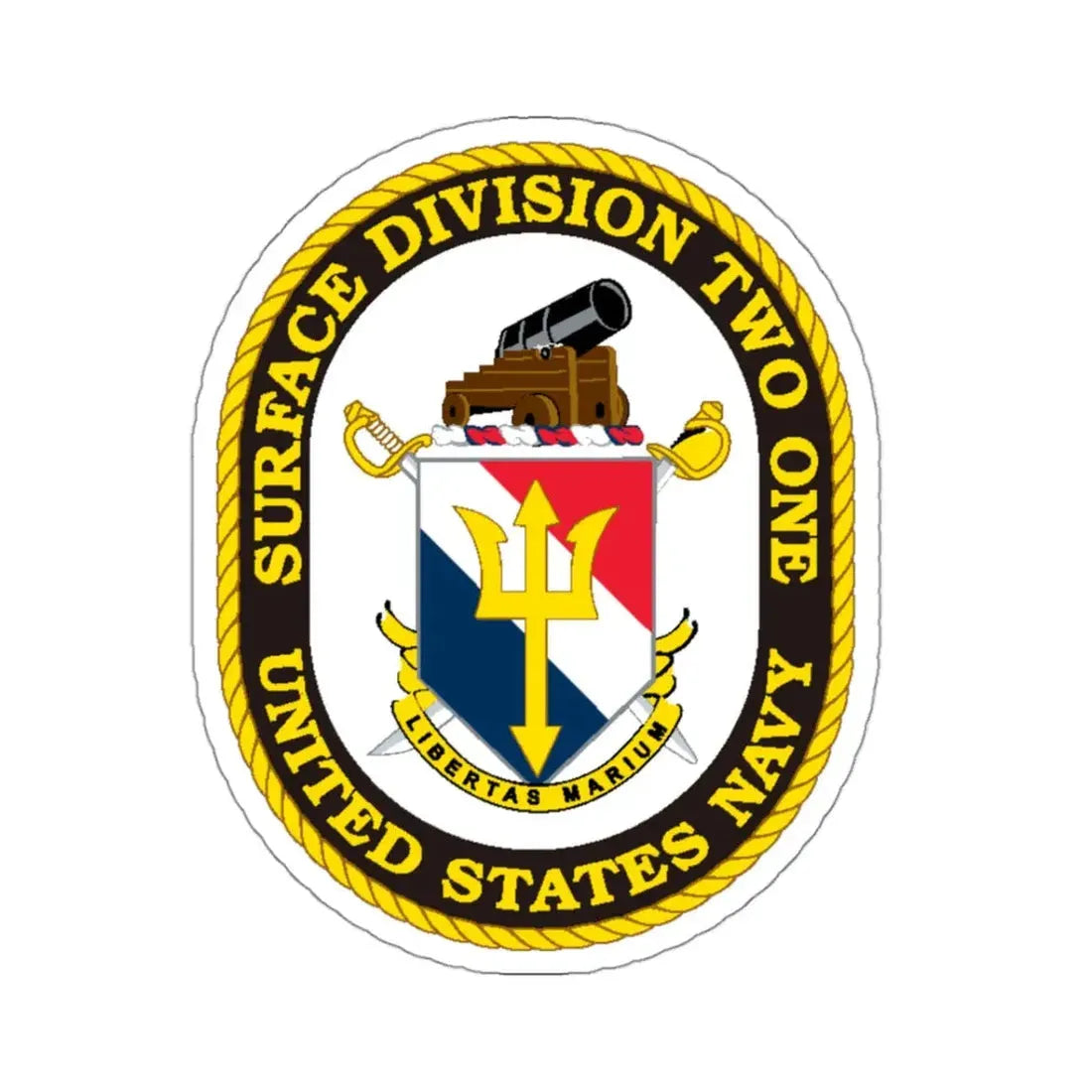 SURFACE DIVISION TWO ONE (U.S. Navy) STICKER Vinyl Kiss-Cut Decal 3 Inch White - The Sticker Space