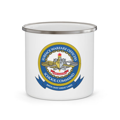 Surface Warfare Officer School Command Great Lakes (U.S. Navy) Enamel Mug 12oz-12oz-The Sticker Space