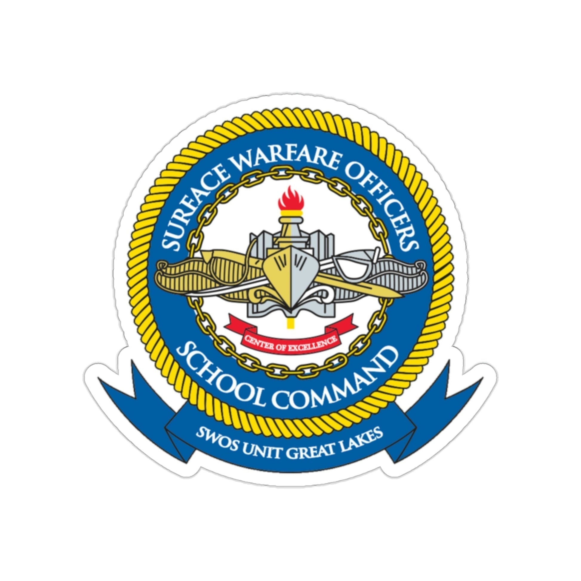 Surface Warfare Officer School Command Great Lakes (U.S. Navy) STICKER Vinyl Die-Cut Decal-2 Inch-The Sticker Space