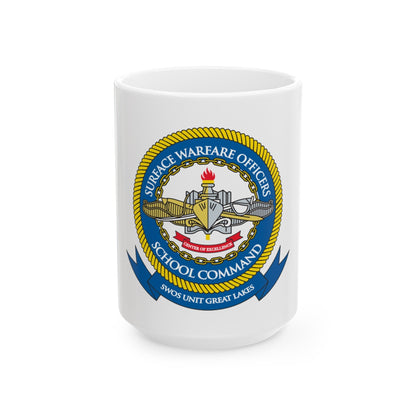 Surface Warfare Officer School Command Great Lakes (U.S. Navy) White Coffee Mug-15oz-The Sticker Space