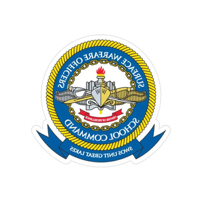 Surface Warfare Officer School Command Great Lakes (U.S. Navy) REVERSE PRINT Transparent Die-Cut STICKER 2 Inch Die-Cut Transparent - The Sticker Space