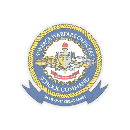 Surface Warfare Officer School Command Great Lakes (U.S. Navy) STICKER Vinyl Kiss-Cut Decal 4 Inch Transparent - The Sticker Space