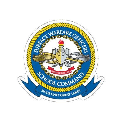 Surface Warfare Officer School Command Great Lakes (U.S. Navy) STICKER Vinyl Kiss-Cut Decal 4 Inch White - The Sticker Space
