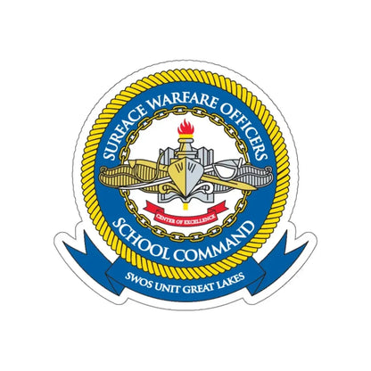 Surface Warfare Officer School Command Great Lakes (U.S. Navy) STICKER Vinyl Kiss-Cut Decal 6 Inch White - The Sticker Space