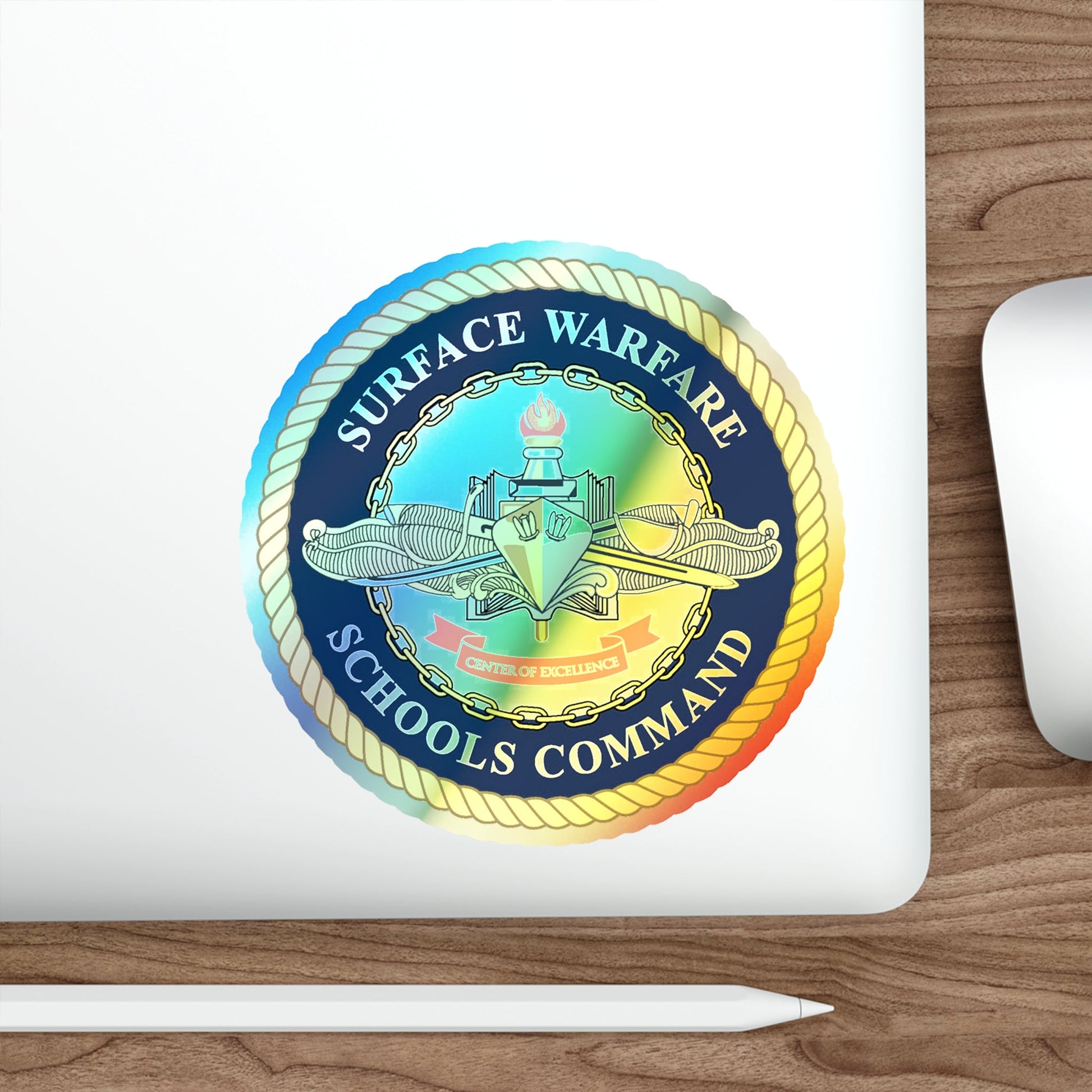 Surface Warfare Schools Command (U.S. Navy) Holographic STICKER Die-Cut Vinyl Decal-The Sticker Space