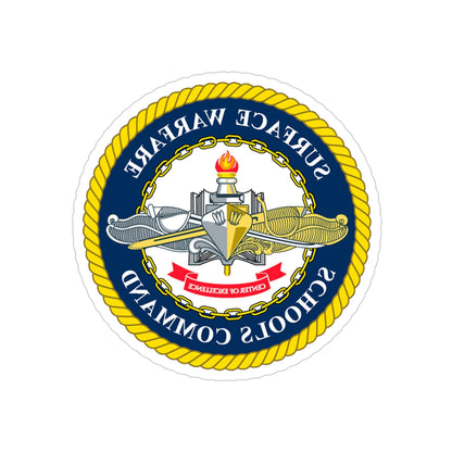 Surface Warfare Schools Command (U.S. Navy) REVERSE PRINT Transparent STICKER-4 Inch-The Sticker Space