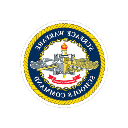 Surface Warfare Schools Command (U.S. Navy) REVERSE PRINT Transparent STICKER-5 Inch-The Sticker Space