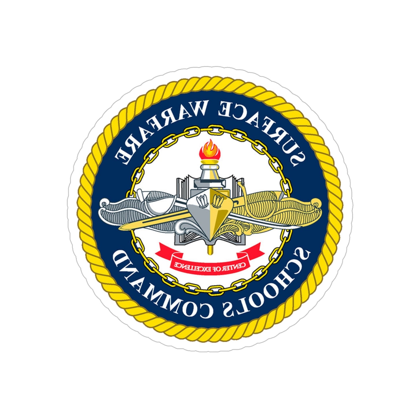 Surface Warfare Schools Command (U.S. Navy) REVERSE PRINT Transparent STICKER-6 Inch-The Sticker Space