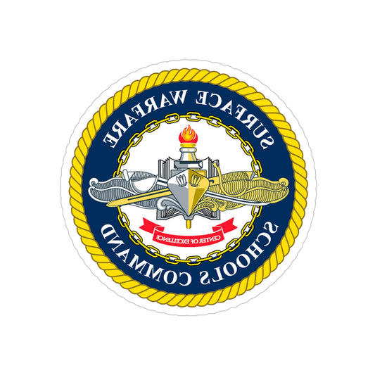 Surface Warfare Schools Command (U.S. Navy) REVERSE PRINT Transparent STICKER-6 Inch-The Sticker Space