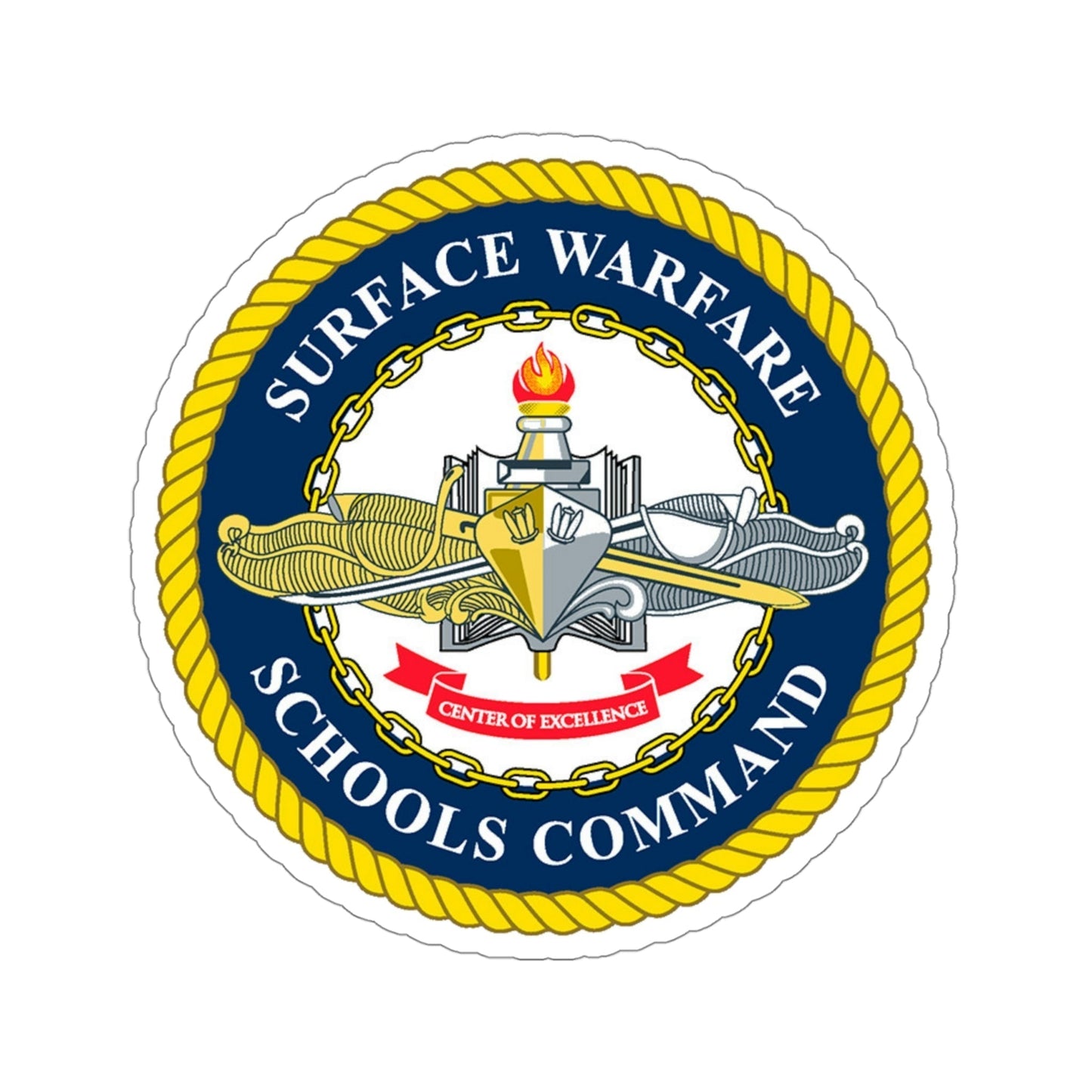 Surface Warfare Schools Command (U.S. Navy) STICKER Vinyl Die-Cut Decal-4 Inch-The Sticker Space