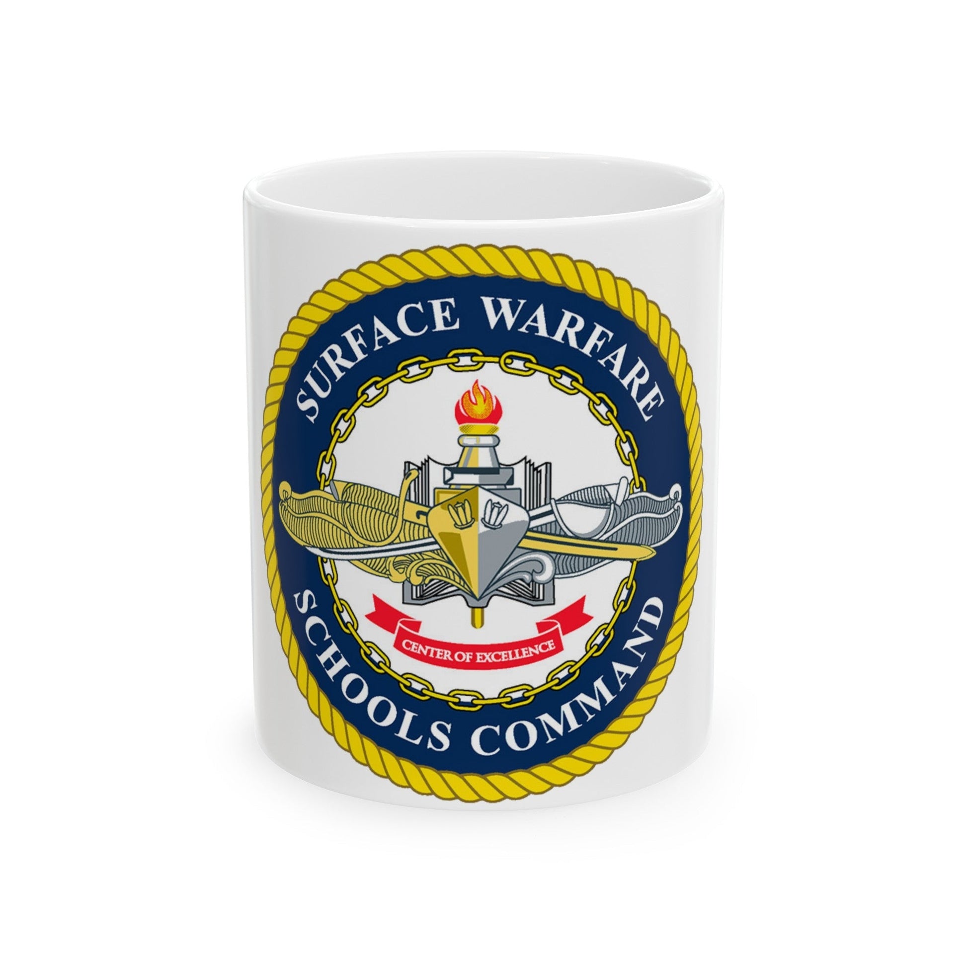 Surface Warfare Schools Command (U.S. Navy) White Coffee Mug-11oz-The Sticker Space