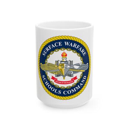 Surface Warfare Schools Command (U.S. Navy) White Coffee Mug-15oz-The Sticker Space