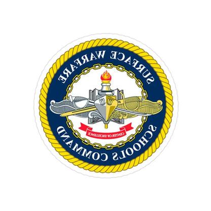 Surface Warfare Schools Command (U.S. Navy) REVERSE PRINT Transparent Die-Cut STICKER 2 Inch Die-Cut Transparent - The Sticker Space