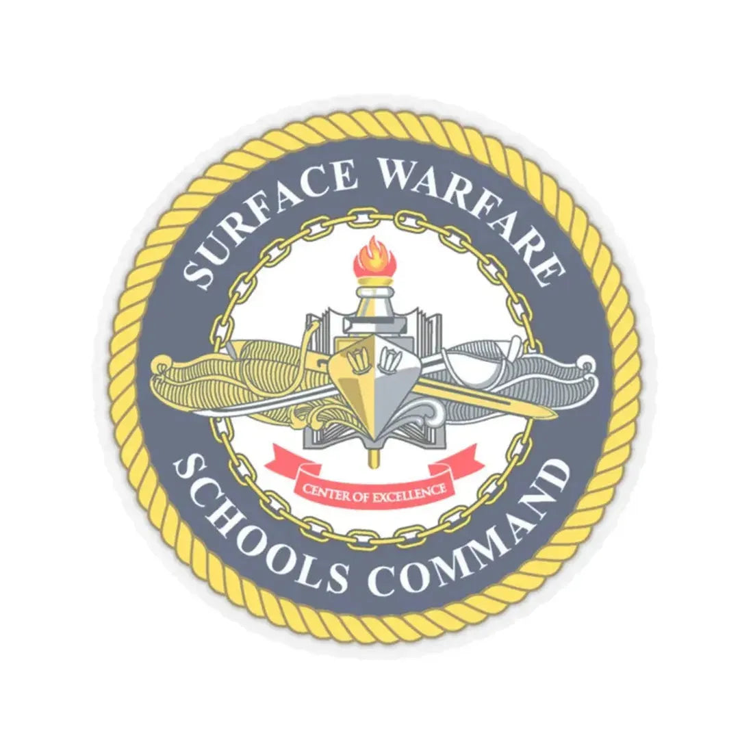 Surface Warfare Schools Command (U.S. Navy) STICKER Vinyl Kiss-Cut Decal 2 Inch Transparent - The Sticker Space