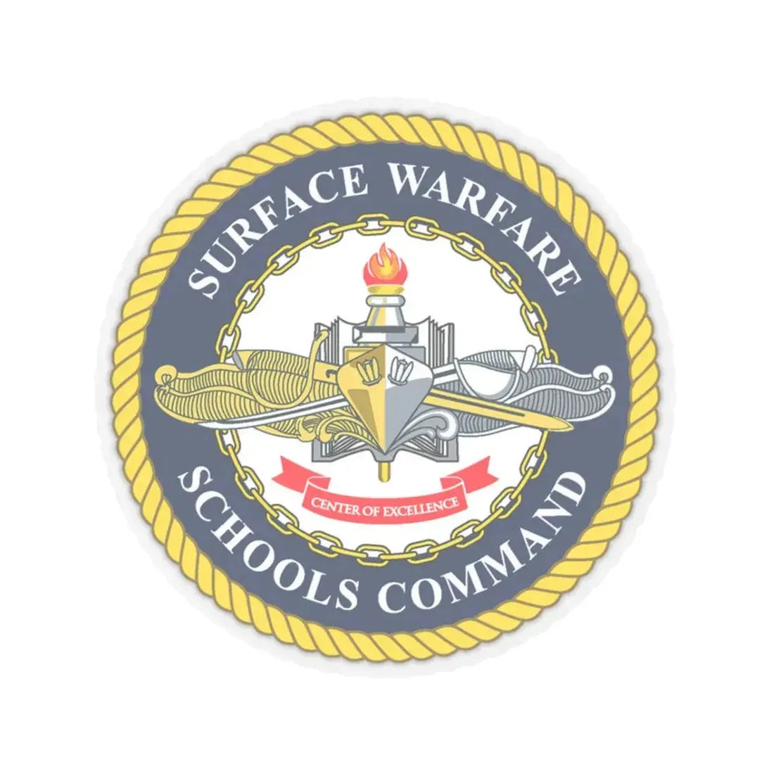 Surface Warfare Schools Command (U.S. Navy) STICKER Vinyl Kiss-Cut Decal 3 Inch Transparent - The Sticker Space