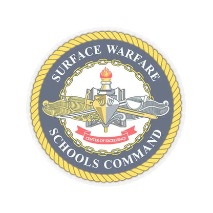 Surface Warfare Schools Command (U.S. Navy) STICKER Vinyl Kiss-Cut Decal 3 Inch Transparent - The Sticker Space