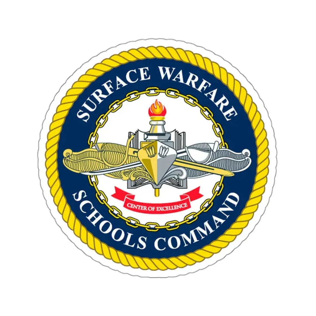 Surface Warfare Schools Command (U.S. Navy) STICKER Vinyl Kiss-Cut Decal 3 Inch White - The Sticker Space