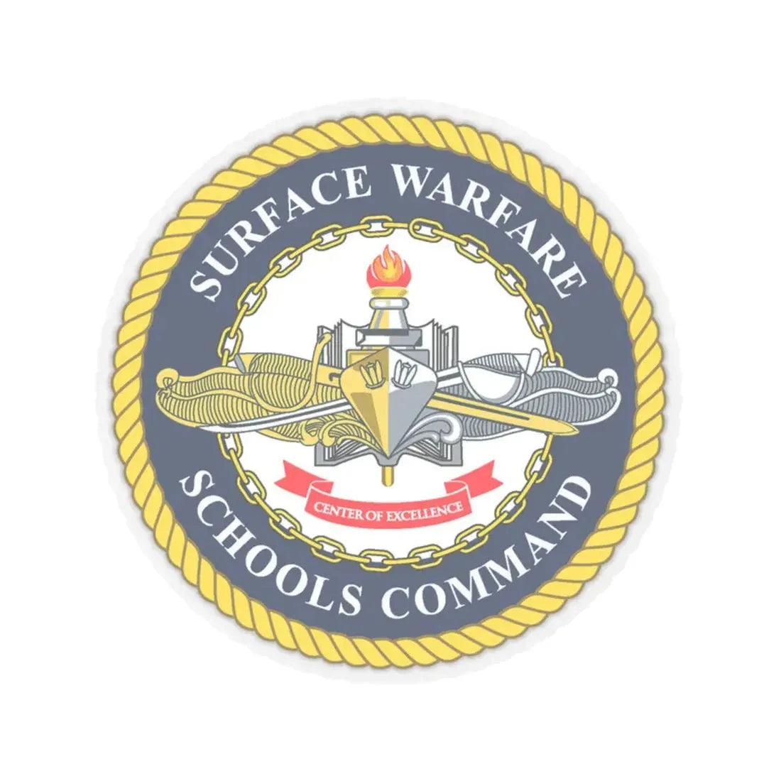 Surface Warfare Schools Command (U.S. Navy) STICKER Vinyl Kiss-Cut Decal 4 Inch Transparent - The Sticker Space