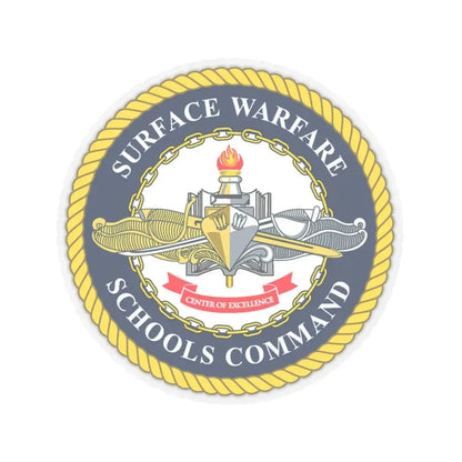 Surface Warfare Schools Command (U.S. Navy) STICKER Vinyl Kiss-Cut Decal 4 Inch Transparent - The Sticker Space