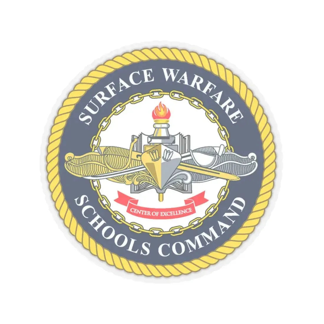 Surface Warfare Schools Command (U.S. Navy) STICKER Vinyl Kiss-Cut Decal 6 Inch Transparent - The Sticker Space