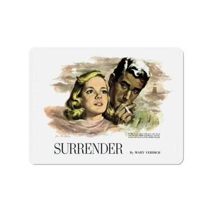 Surrender, Collier's, August 9, 1952 (Magazine Illustration) Refrigerator Magnet 2 Inch Die-Cut - The Sticker Space