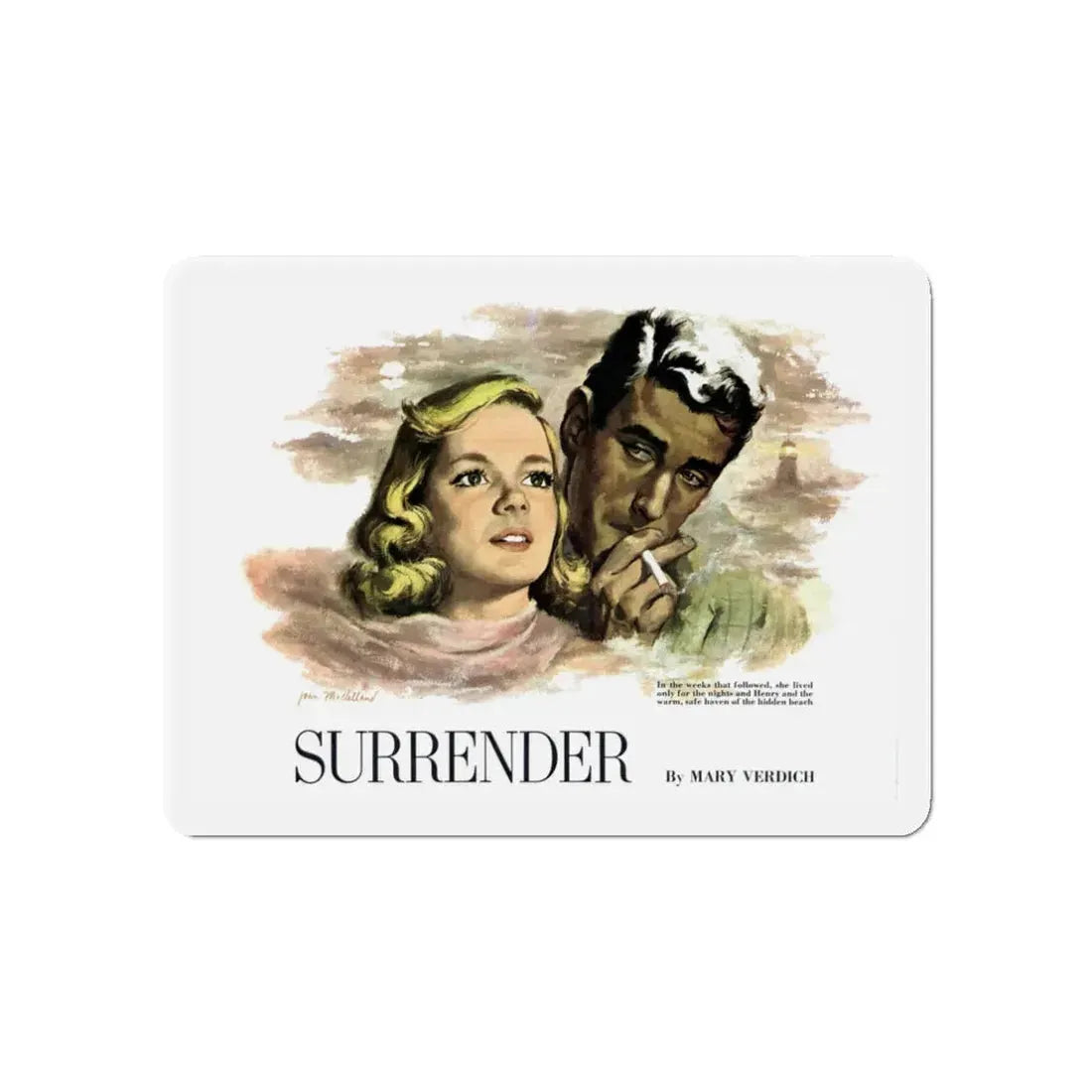 Surrender, Collier's, August 9, 1952 (Magazine Illustration) Refrigerator Magnet 3 Inch Die-Cut - The Sticker Space